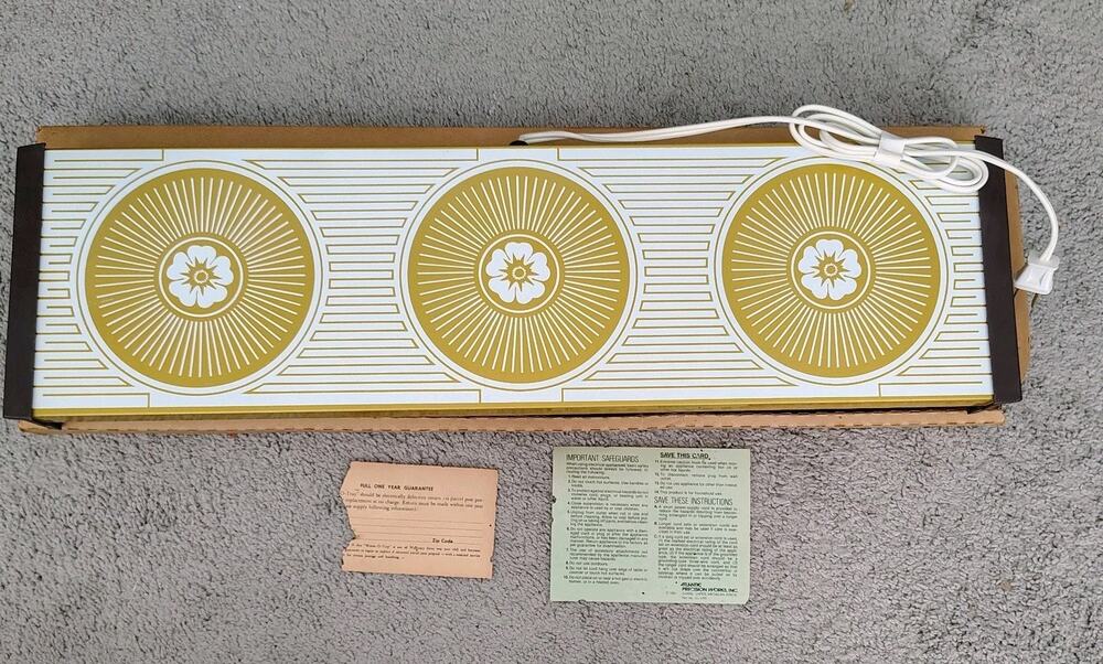 Vintage Warm-O-Tray Model 60 Food Warmer Serving Tray 3 Burner MCM Gold Works